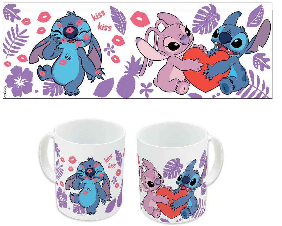 Disney: Stitch & Angel with Heart - Young Adult Ceramic Mug In Gift Box (325ml)
