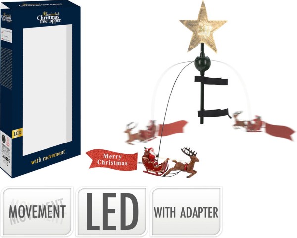 XMAS TREE TOP WITH SANTA LED