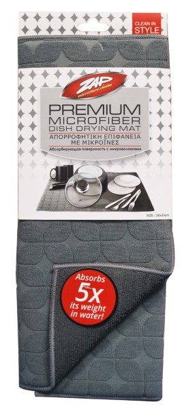 ZAP MICROFIBER DISH DRYING MAT PREMIUM 38CM X 50CM