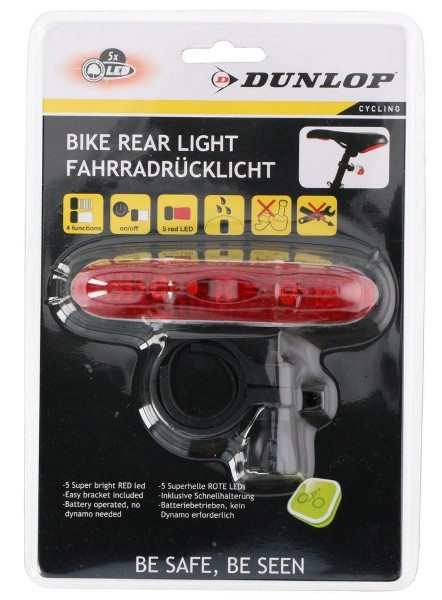 DUNLOP BIKE REAR LIGHT 5 LED 4-31.8MM