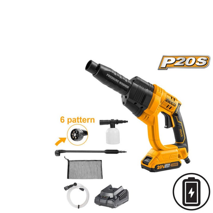 INGCO CPWLI20082 HIGH PRESSURE CLEANER 20V 24.8 BAR SET