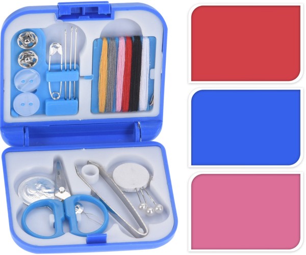 TRAVEL SEWING KIT 15PCS 3 ASSORTED COLORS