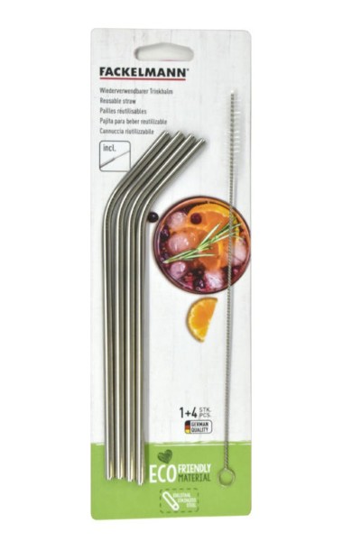 FACKELMANN STRAWS S/S &amp; BRUSH 4PCS