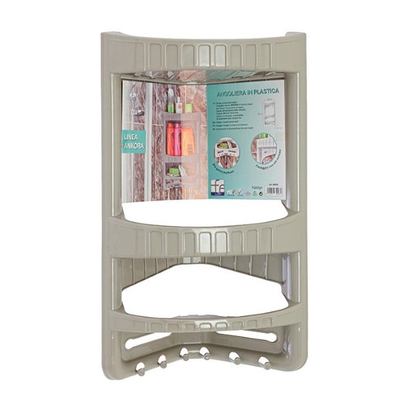 FERIDRAS LINEA ANKORA: PLASTIC CORNER SHELF WITH 3 LEVELS