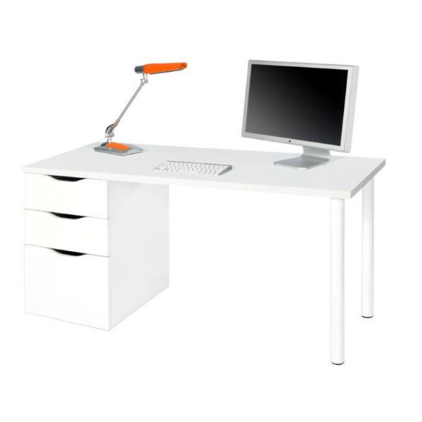 FORES ATHINA DESK WITH 3 DRAWERS - WHITE