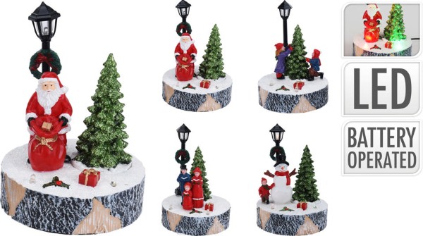 XMAS SCENE LANTERN 13CM 4ASS