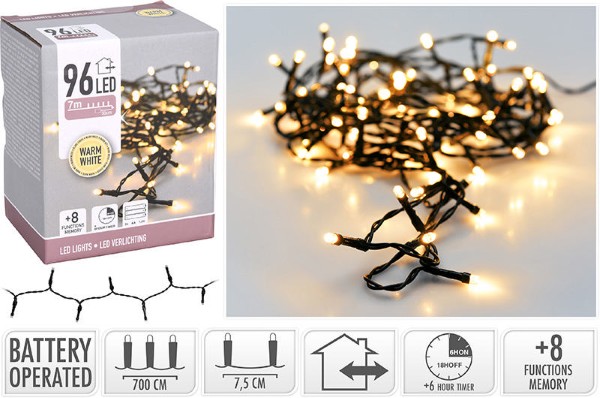 LED LIGHTS 96 PCS BATTERY OPERATED - WARM WHITE