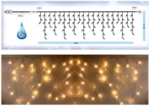 XMAS LED ICICLE 500L 10M EXT W