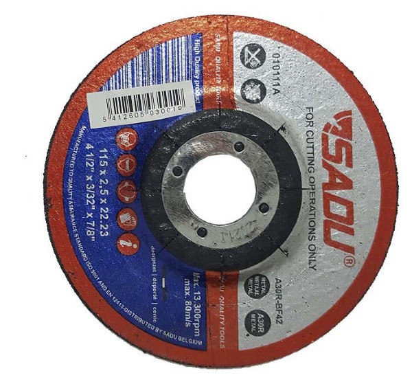 SADU METAL CUT-OFF DISC DEPREDDED 115x2,5mm