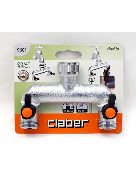 CLABER 9601 METAL-JET TAP 2 -WAYCONNECTOR 3/4" MALE