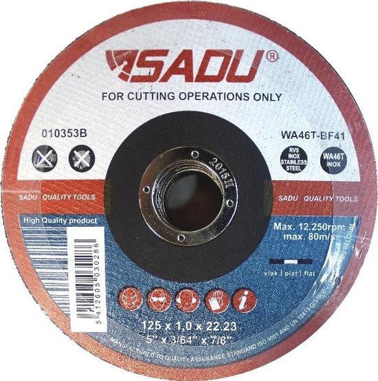 SADU INOX CUT-OFF DISC 125X1.0MM