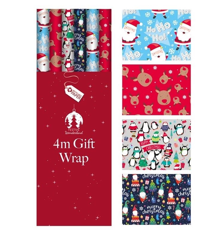 CHRISTMAS GIFT WRAP 4m x 70CM