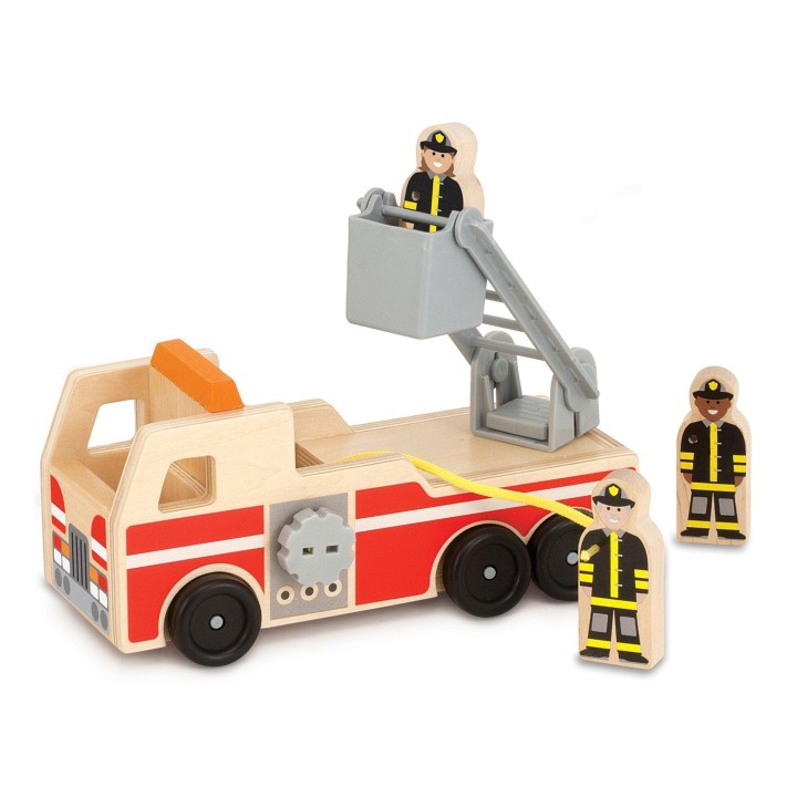 Melissa & Doug 19391 Classic Wooden Fire Truck Play Set 3years +