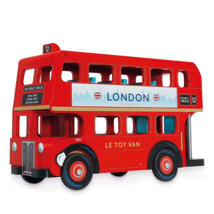 Le Toy Van Wooden London Red Bus in Gift Box 3years +