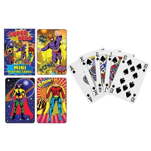 Fun Stationery Cards Playing Mini Super Hero 6 x 4cm - Assortment 11years +