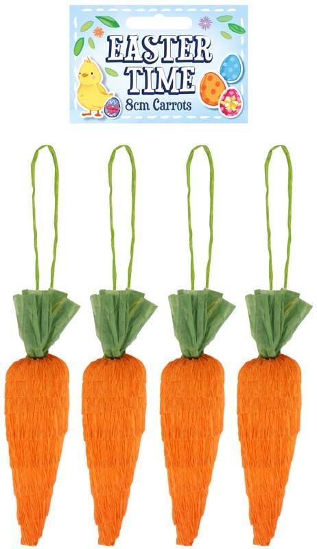Easter Time 8cm Carrots - 4 Pack 3years +