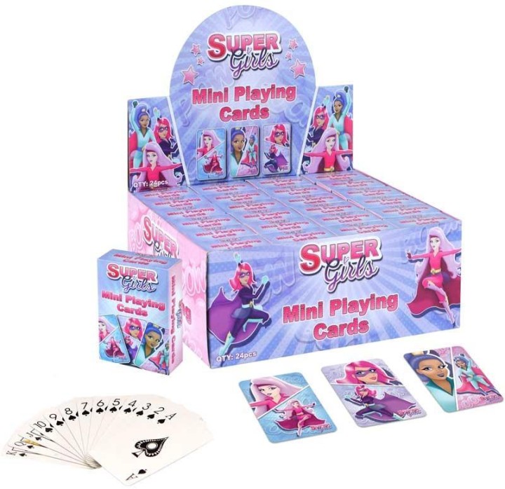 Fun Stationery Cards Playing Mini Super Girl 6 x 4cm - Board Game Assortment 8years +
