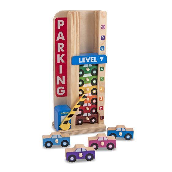 Melissa & Doug Wooden Stack & Count Parking Garage 3years +