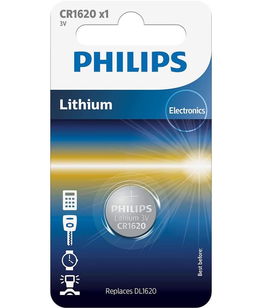 Philips Lithium 3V Button Cell CR1620 Battery