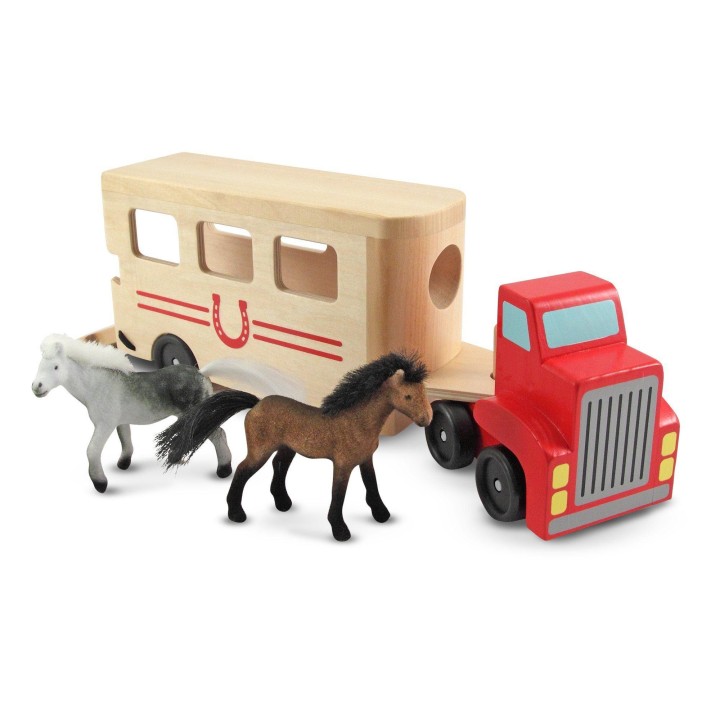 Melissa & Doug 14097 Horse Box Wooden Vehicles Play Set 3years +