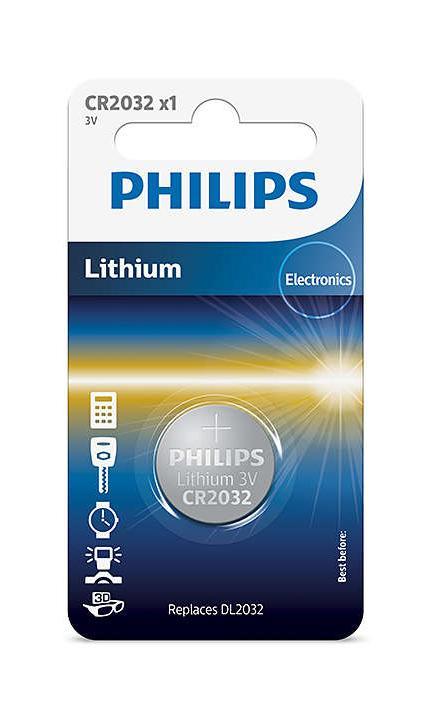 Philips Lithium 3V Button Cell Battery CR2032