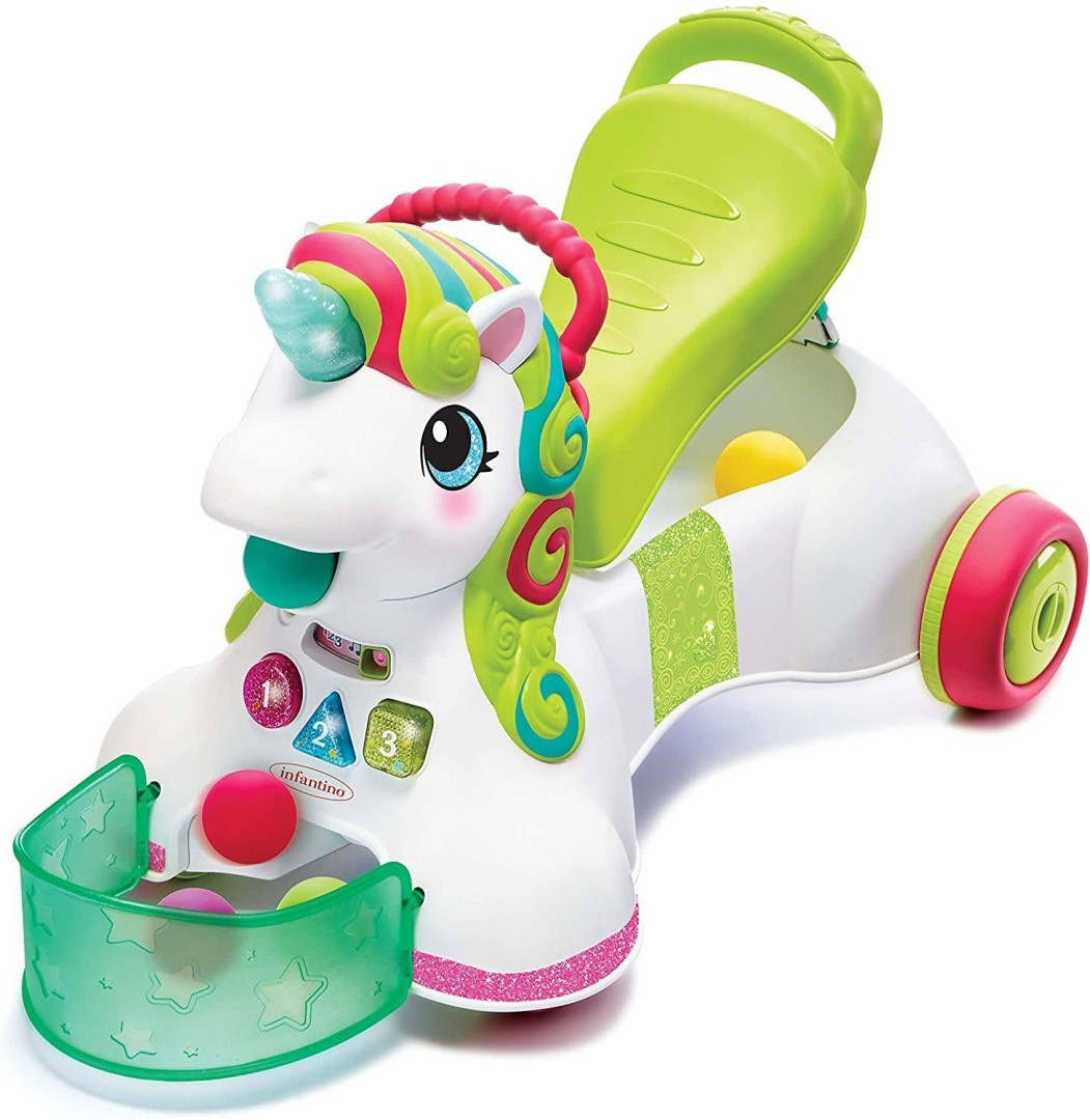 Infantino 3-in-1 Sit, Walk & Ride Interactive Unicorn 0 - 18 Months
