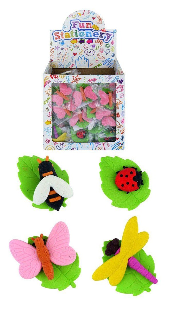 Fun Stationery Insects Erasers 11years +