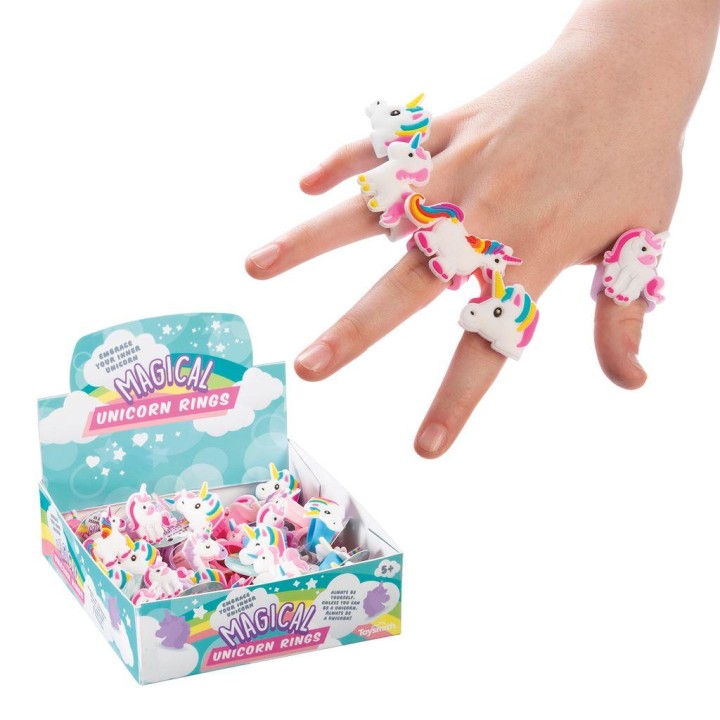 Unicorn Ring 2 x 3cm - Assorted 3years +