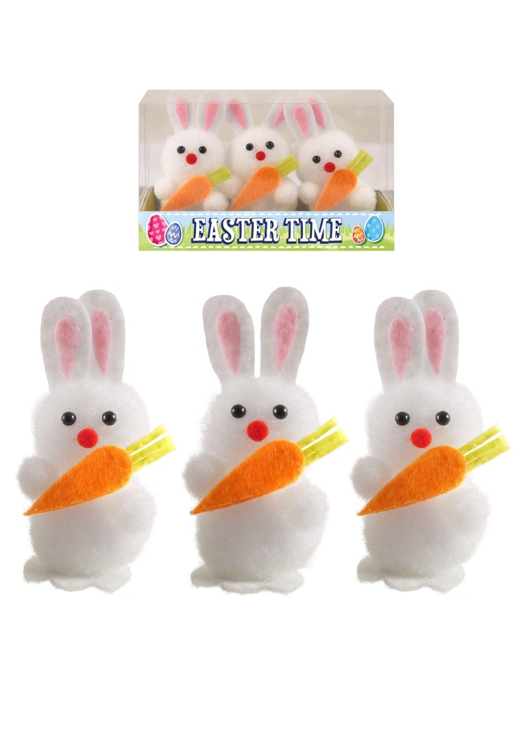 Easter Time Bunnies With Carrot - Pack of 3 3years +