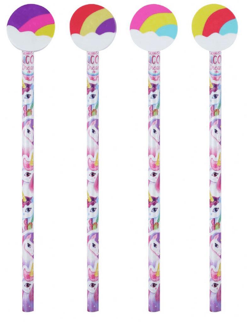 Fun Stationery Unicorn Pencil With Eraser Top - Assorted 11years +