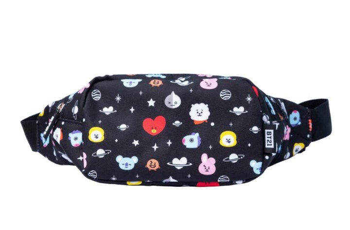 Official Licensed BT21 Adjustable Bumbag - Black Waist Bag 11years +