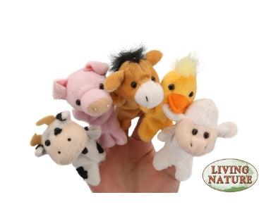Living Nature Farm 9cm Finger Puppets - Assortment 3years +
