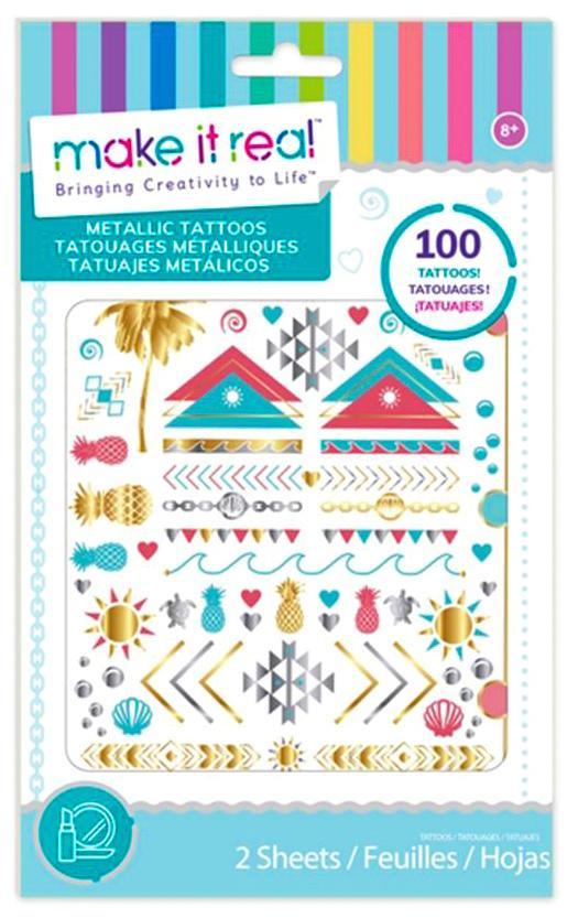 Make It Real Metallic Tattoos - Assorted 11years +