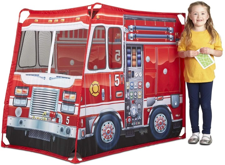 Melissa & Doug Fire Truck Fabric Play Tent and Storage Tote 3years +