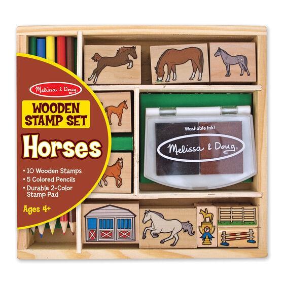 Melissa & Doug 12410 Wooden Stamp Set - Horses 3years +