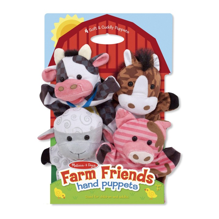 Melissa & Doug Farm Friends Hand Puppets (set of 4) 3years +
