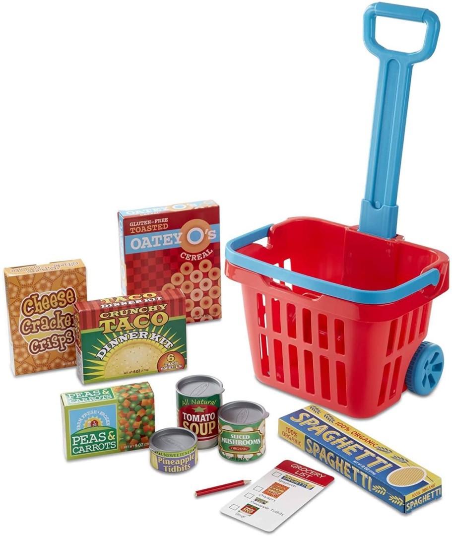 Melissa & Doug 14073 Fill & Roll Grocery Basket Play Set 3years +