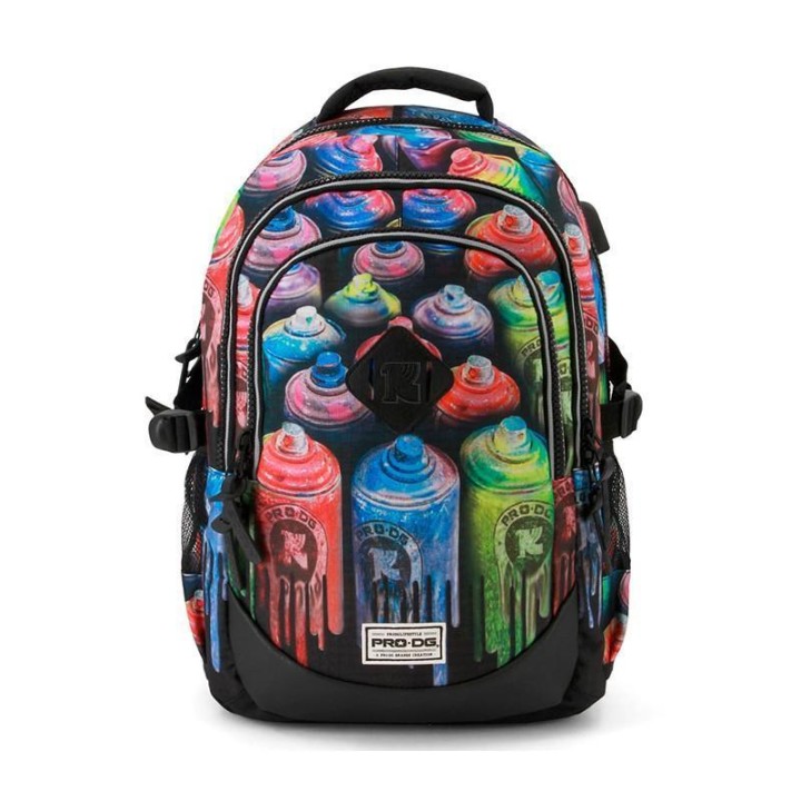 PRODG Coloured Running Sprays Backpack 44cm With USB 11years +