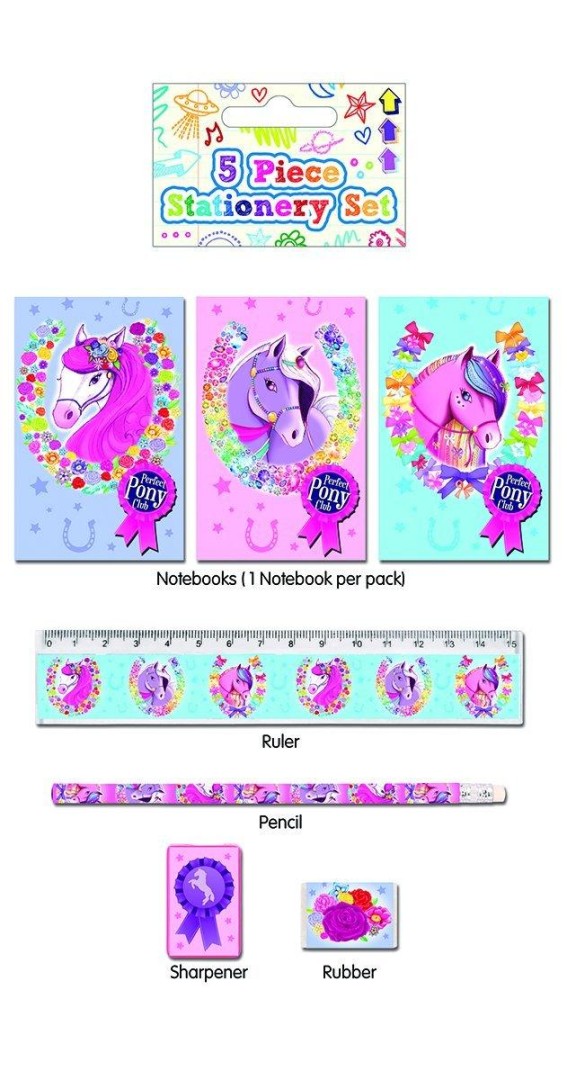5 Piece Ponies Stationery Set 3years +