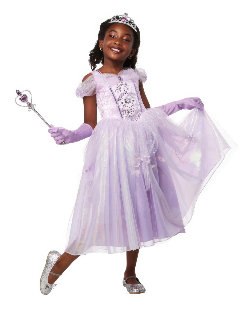 Purple Princess Dress with Gloves and Tiara Small 3 - 4 years