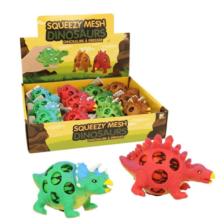 Keycraft Squeezy Anti Stress Mesh Dinosaurs - Assortment 3years +
