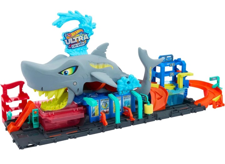 Hot Wheels Let's Race Netflix - City Ultra Shark Car Wash Playset 3years +