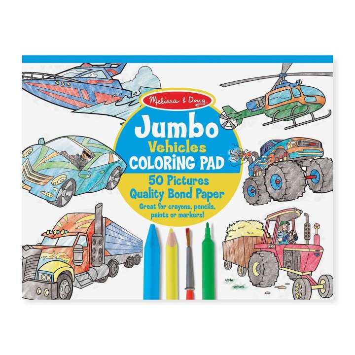 Melissa & Doug Jumbo Colouring Pad - Vehicles 3years +