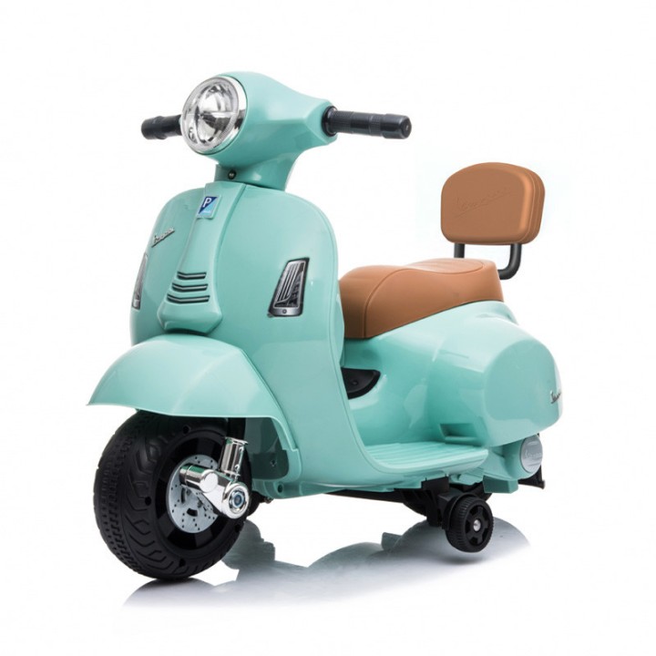 Mini Vespa Kids Electric 6V Battery Powered Motorbike Ride-on - Green 18months +