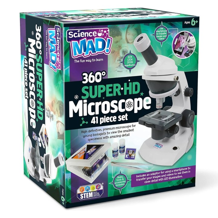 Science MAD! SM54-360 Super HD Microscope 11years +