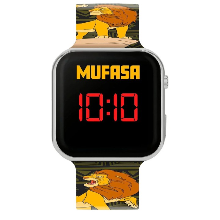 Lion King Mufasa Kids Black Silicone Strap LED Digital Watch 3years +