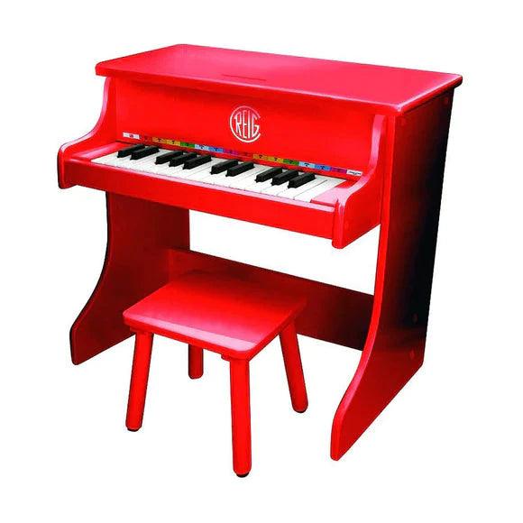 REIG Children's Wooden Upright Grand Piano - Red 3years +