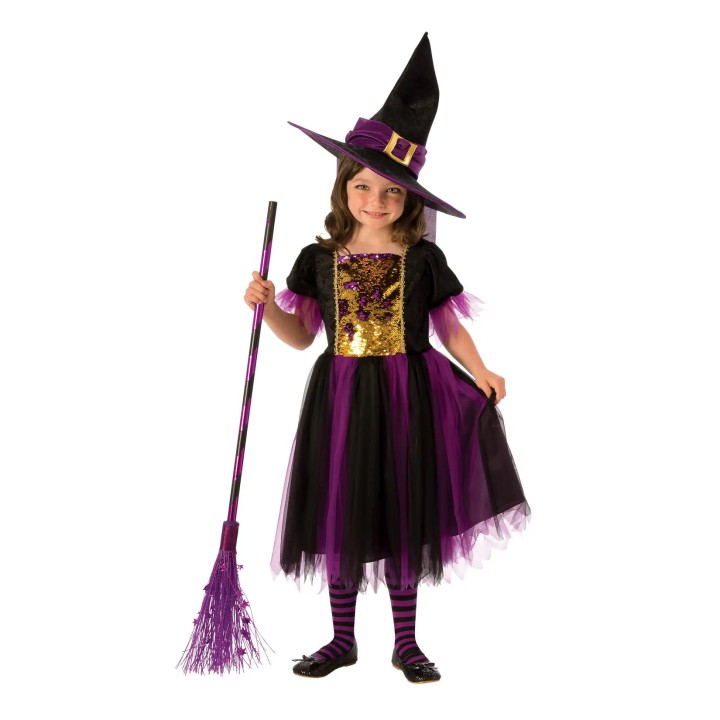 Colour Magic Halloween Witch Dress Large 7 - 8 years