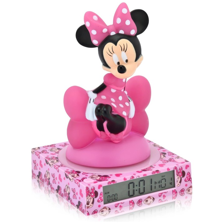 Disney Minnie Mouse 3D Nightlight Alarm Clock 11years +