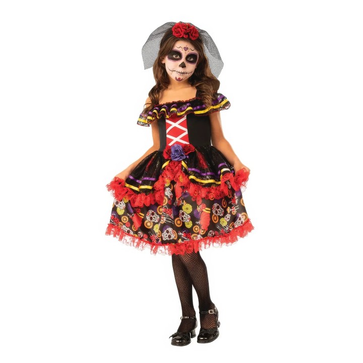 Day of Dead Girl Halloween Costume Medium 5 -7 years
